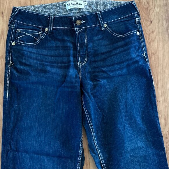 Ariat REAL Perfect Rise Arrow Danna Jeans Bootcut Dark Rise Western 33XL - Picture 5 of 9